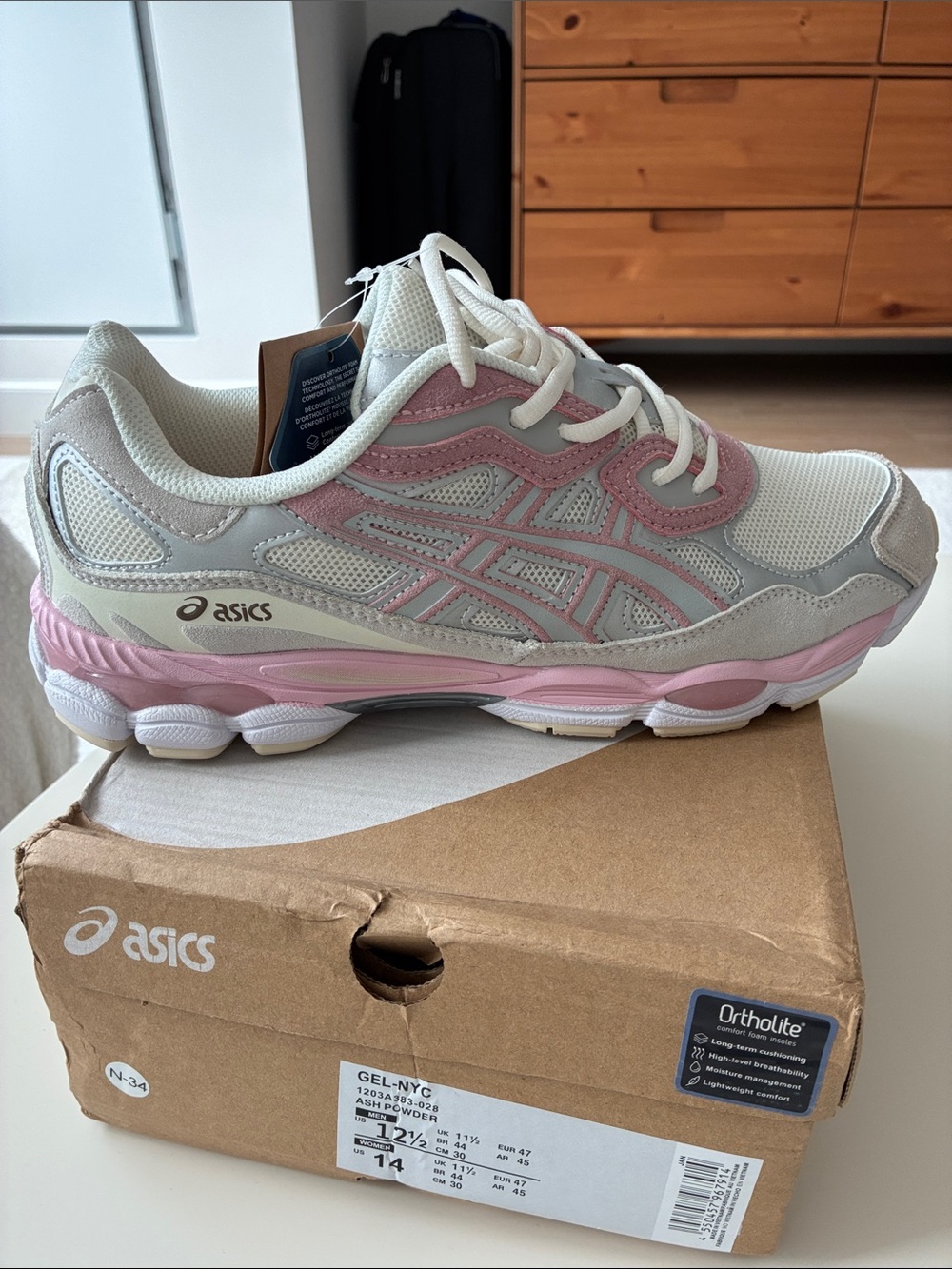 ASICS Women's Gel-NYC Pink and White Athletic Sneakers